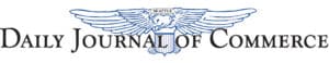 Logo of the Daily Journal of Commerce, representing media coverage and features related to business and commerce.