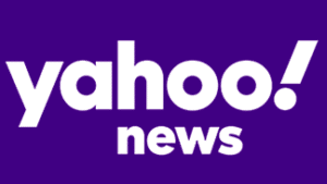 Yahoo! News logo in white text on a purple background, representing media coverage related to Kristen David's insights and business strategies.