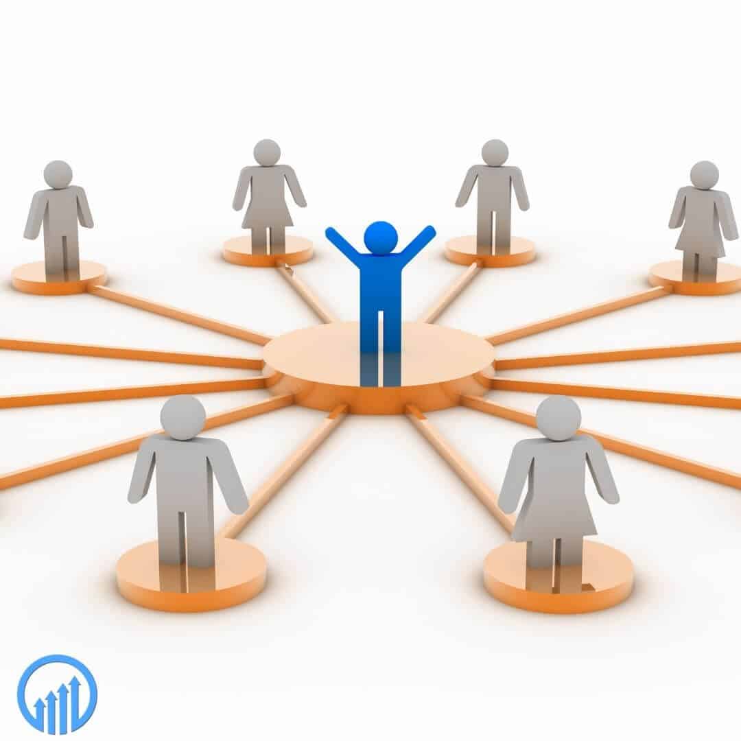 "people" icons connected through a framework