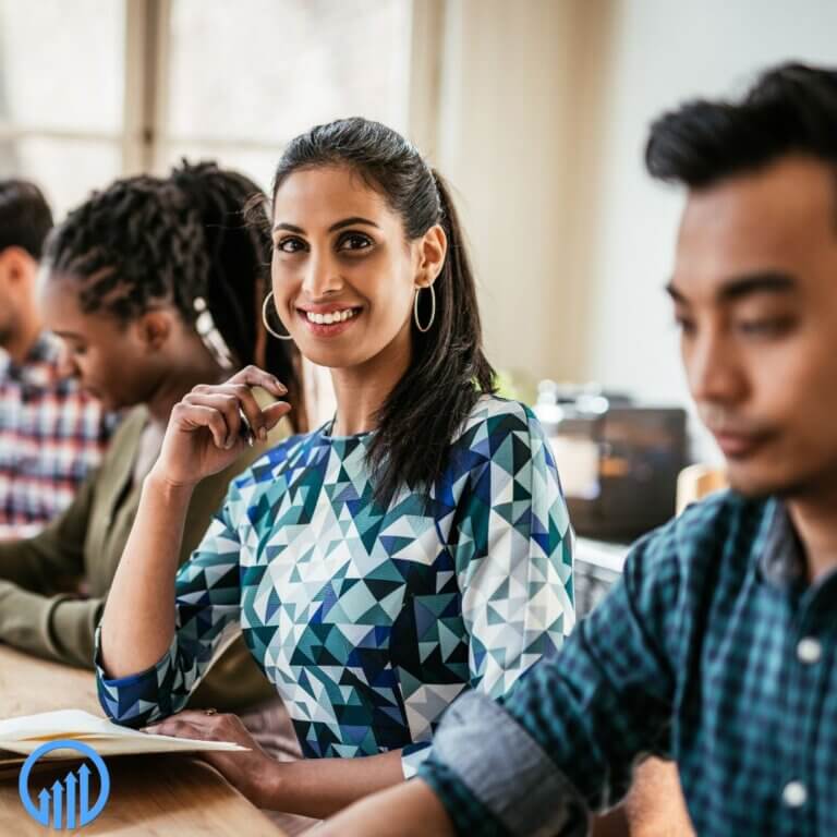 diverse sales team collaborating on a project